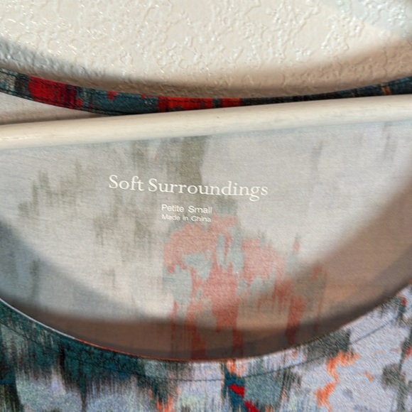 Soft Surroundings Multi Color Abstract Floral Mixed Print Dress Size Small P - Picture 3 of 9